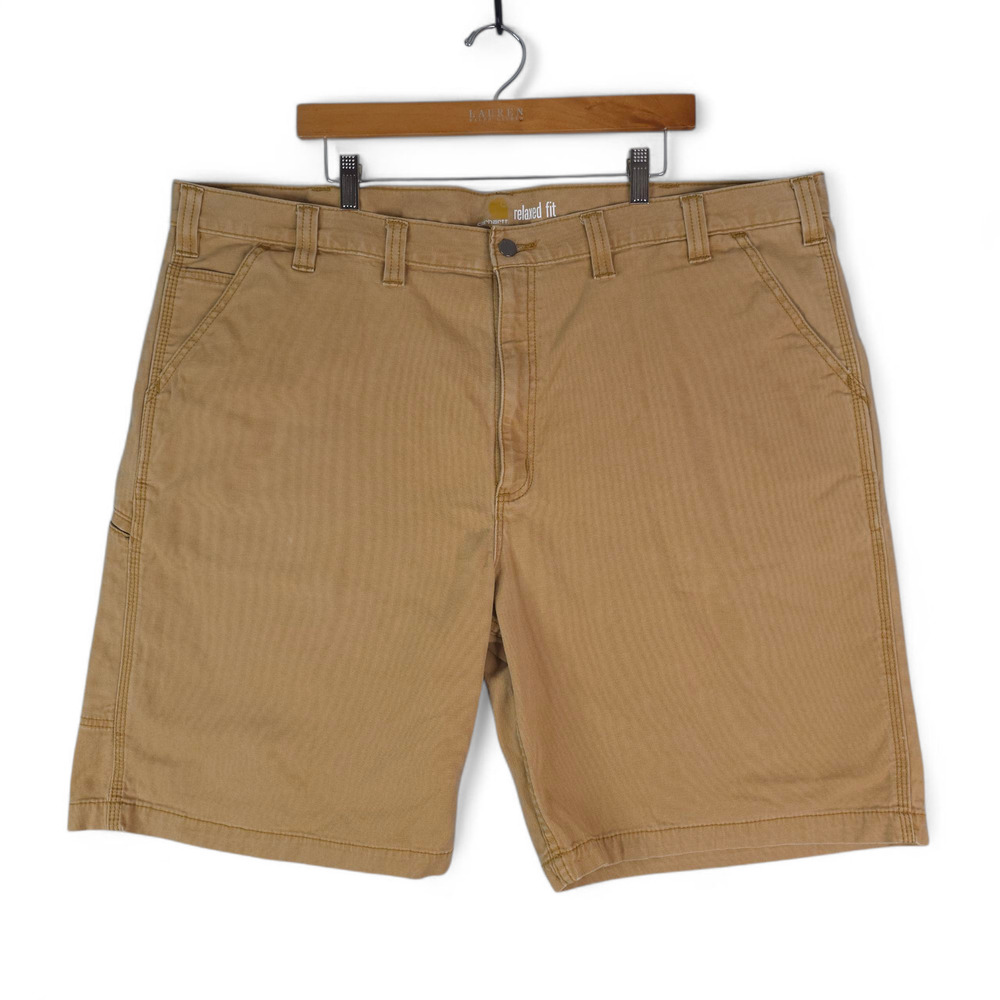 Carhartt Shorts Mens 46 Brown Rugged Flex Relaxed Fit Canvas Utility‎ 102514-918